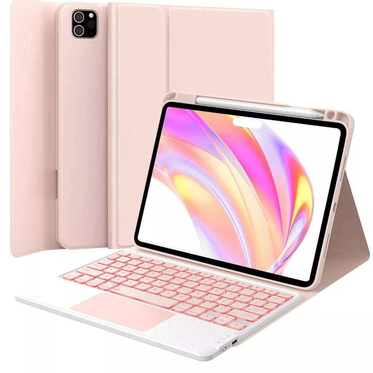 GENERICO - Funda estuche Teclado trackpad espacio lapiz Para iPad 11 A16 2025