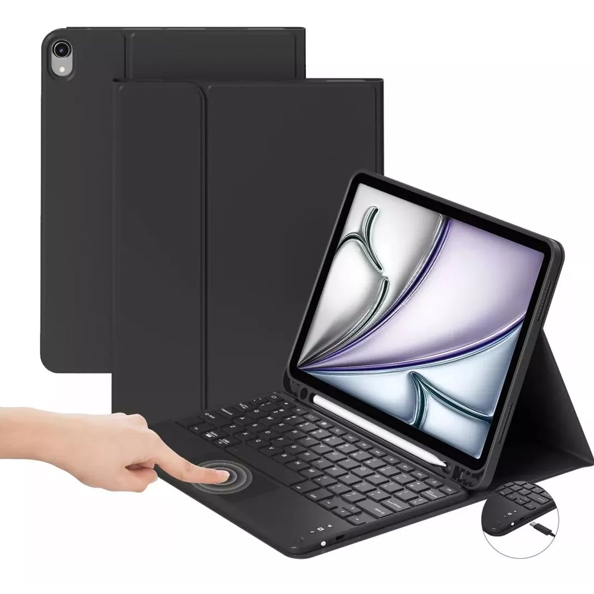 GENERICO - estuche Teclado trackpad espacio lápiz Para iPad 10.2 7 / 8 / 9 gen