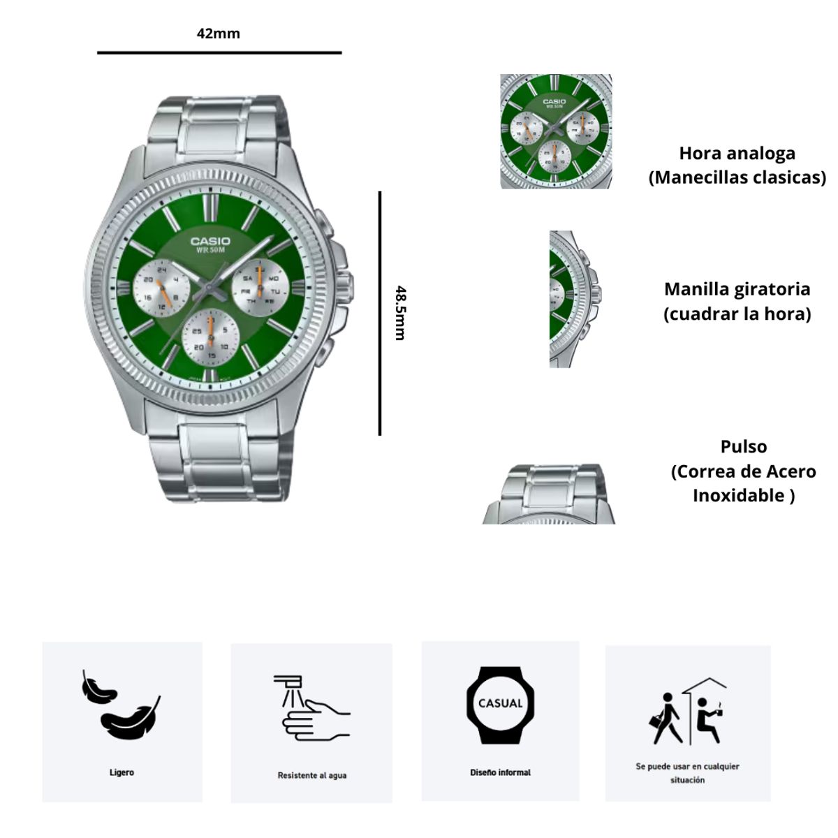 CASIO - Reloj Casio MTP-1375D-3AV Diseño Casual