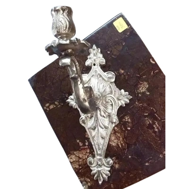 GENERICO - Candelabro 1 Vela En Bronce Antiguo Macizo Tallado