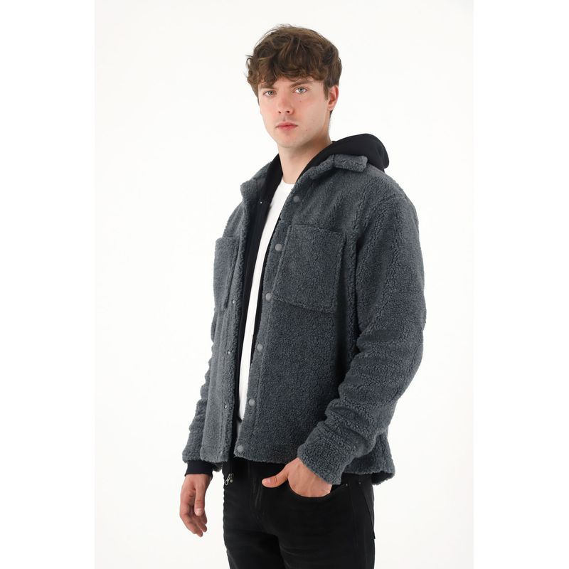 TENNIS - Abrigo con bolsillo delantero gris para hombre