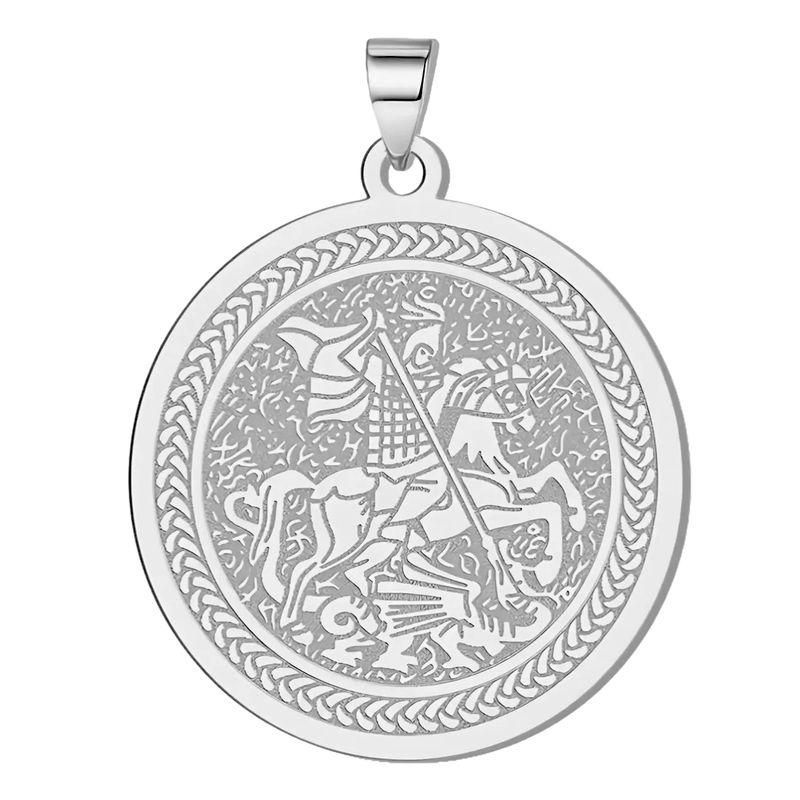 GENERICO - Set De 2 Dijes San Jorge Protector Espiritual Amuletos acero Color Oro