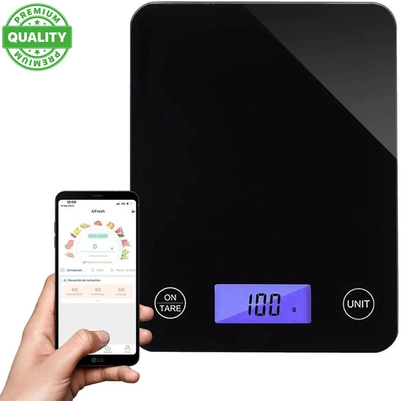 ONE PIXEL - Balanza Bascula Digital Cocina Gramera Cubierta Vidrio 5 Kgs