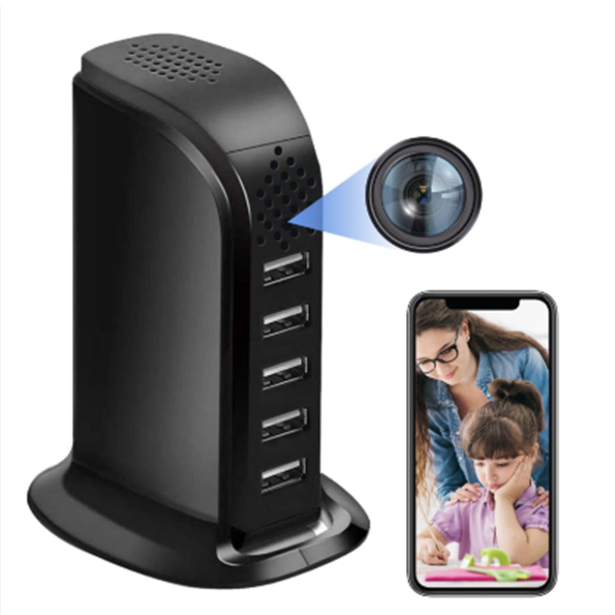 GENERICO - Cámara Con Conector IP Espía De Vigilancia Para Hogar Empresa