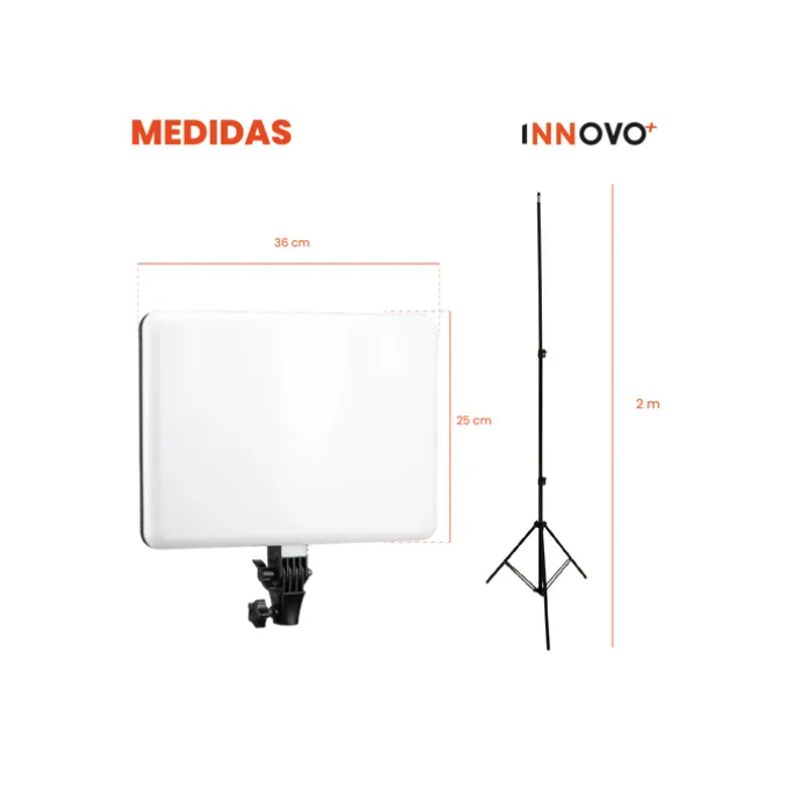 INNOVA - Panel De Luz Profesional Fotografía Con Trípode Ajustable Control