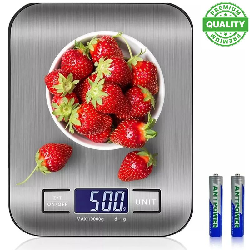 ONE PIXEL - Balanza Gramera Bascula Digital Pesa Cocina Acero Inox 5 Kgs
