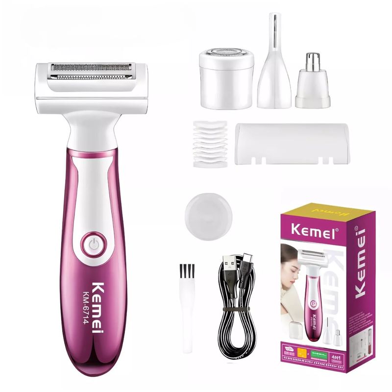 GENERICO - Depiladora Eléctrica Corporal 4 en 1 Kemei Mujer Recargable