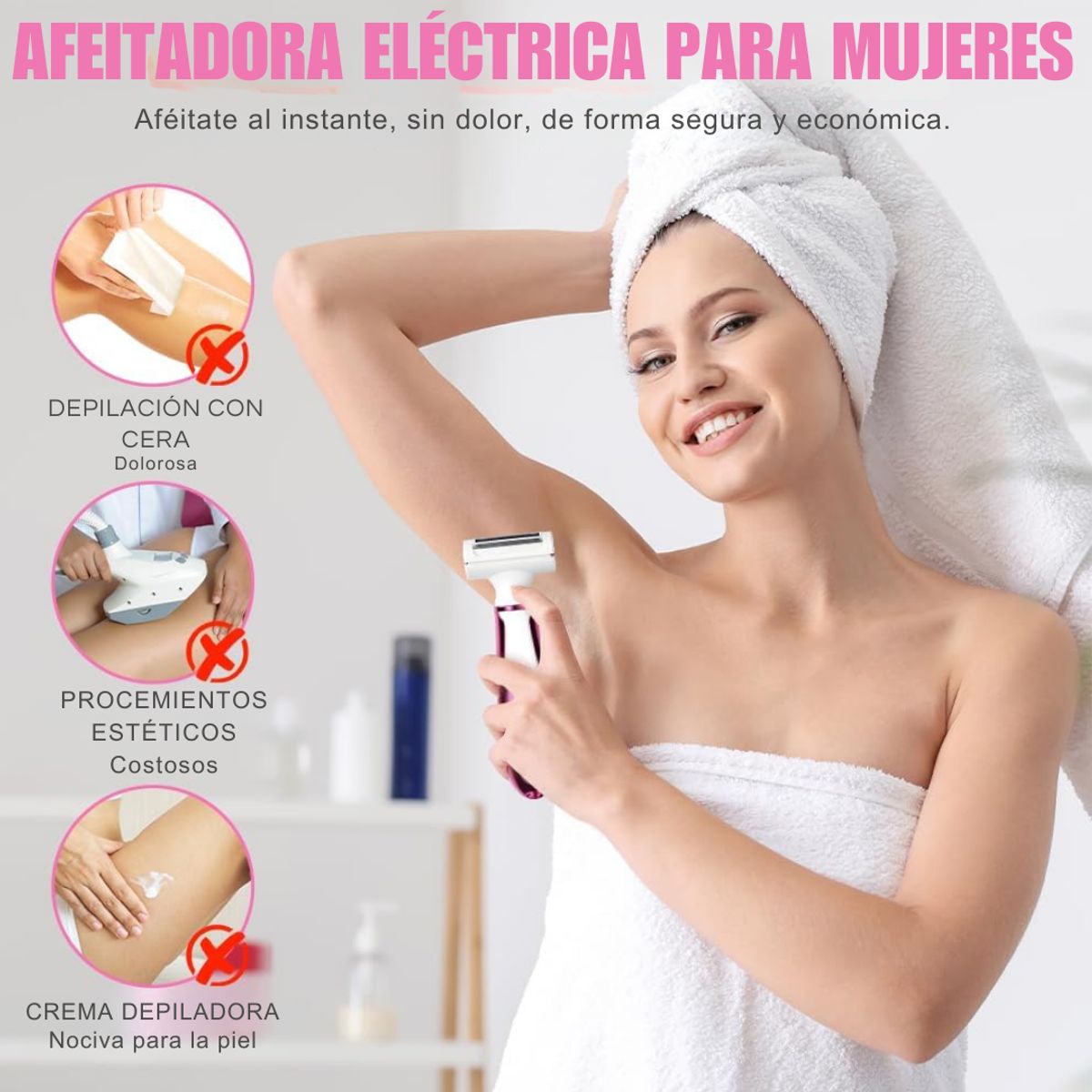 GENERICO - Depiladora Eléctrica Corporal 4 en 1 Kemei Mujer Recargable
