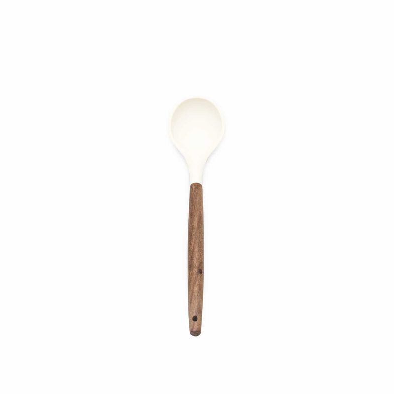 AMBIENTE GOURMET - Cuchara plana silicona acacia blanco Ambiente Gourmet