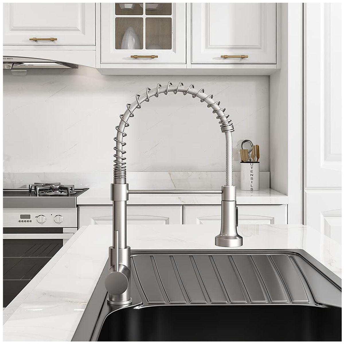 ONE PIXEL - Llave Monomando Lavaplatos Flex Griferia Cocina - Plateado Premium