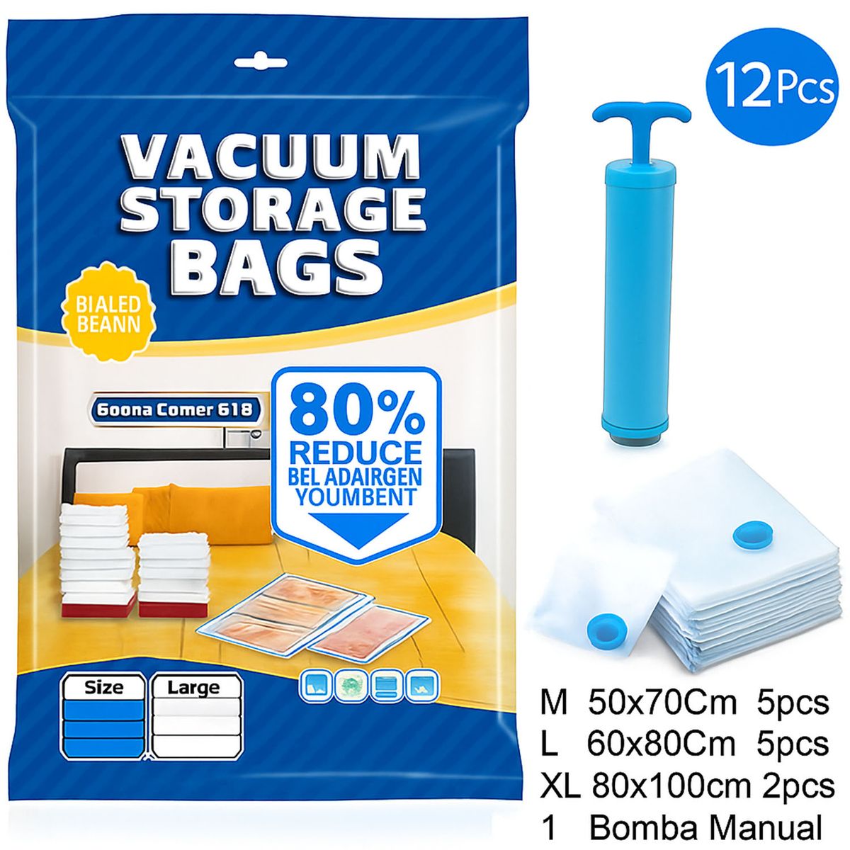 ONE PIXEL - Bolsas De Almacenamiento Al Vacio 12 Bolsas One Pixel