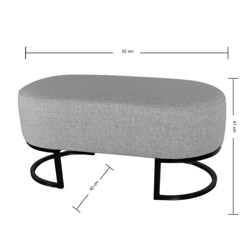 DKO DESIGN - Banqueta Moon 40x80x40 Gris