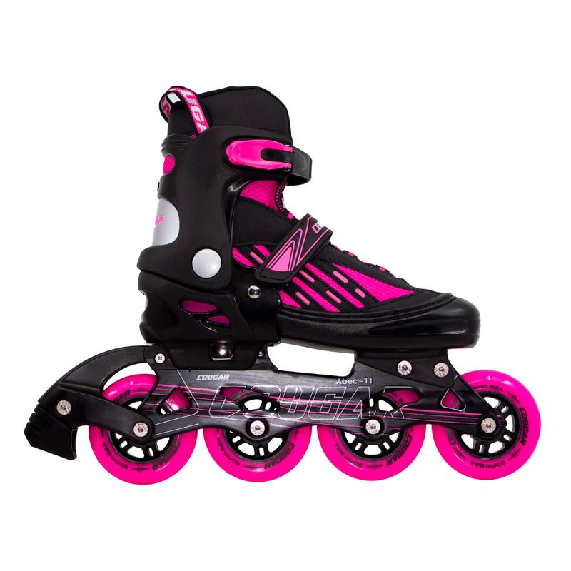 COUGAR - Patines Ajustables MZS833LG + Maleta Fucsia talla S