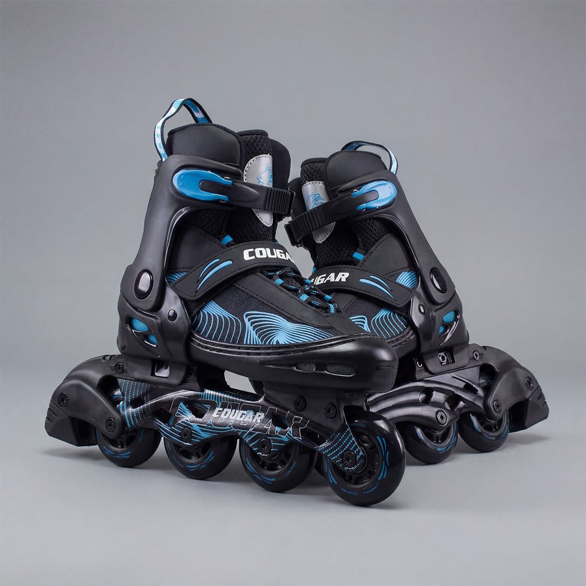 COUGAR - Patines Ajustables Cougar HQ Azul talla M  (34-37)