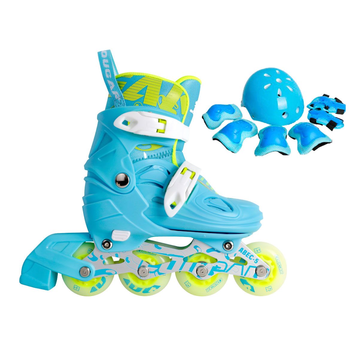 COUGAR - Set de Patinaje Infantil Cougar MZS807PS Azul talla L 34-37