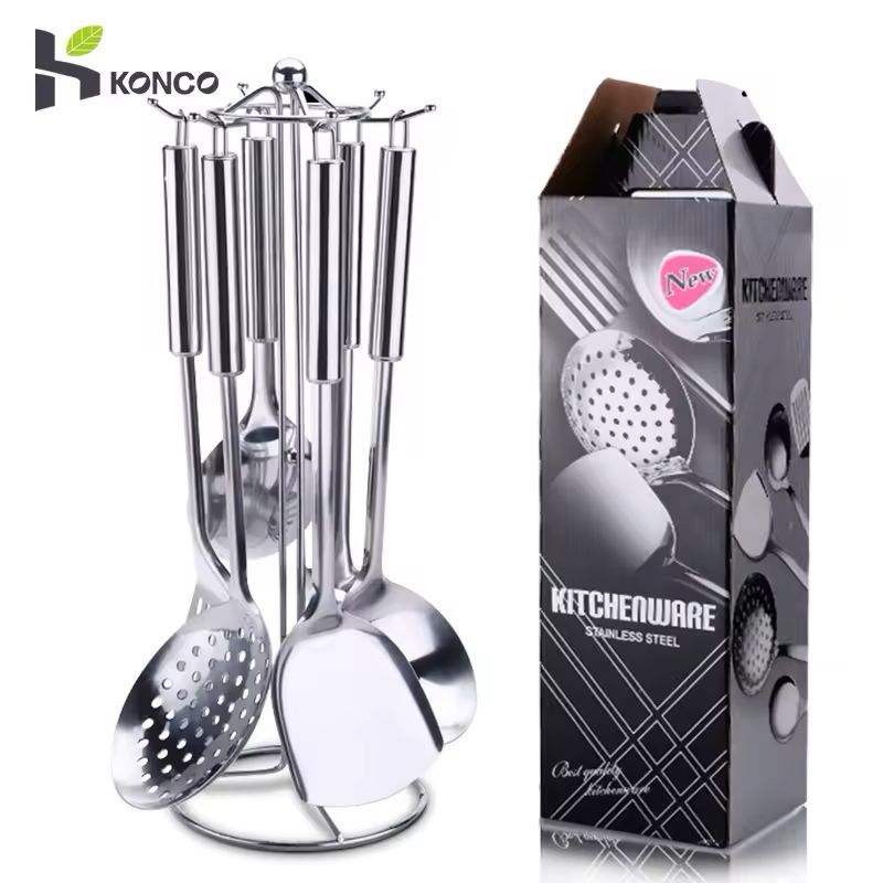 GENERICO - Set Utensilios de Cocina Acero Inoxidable 6 Piezas