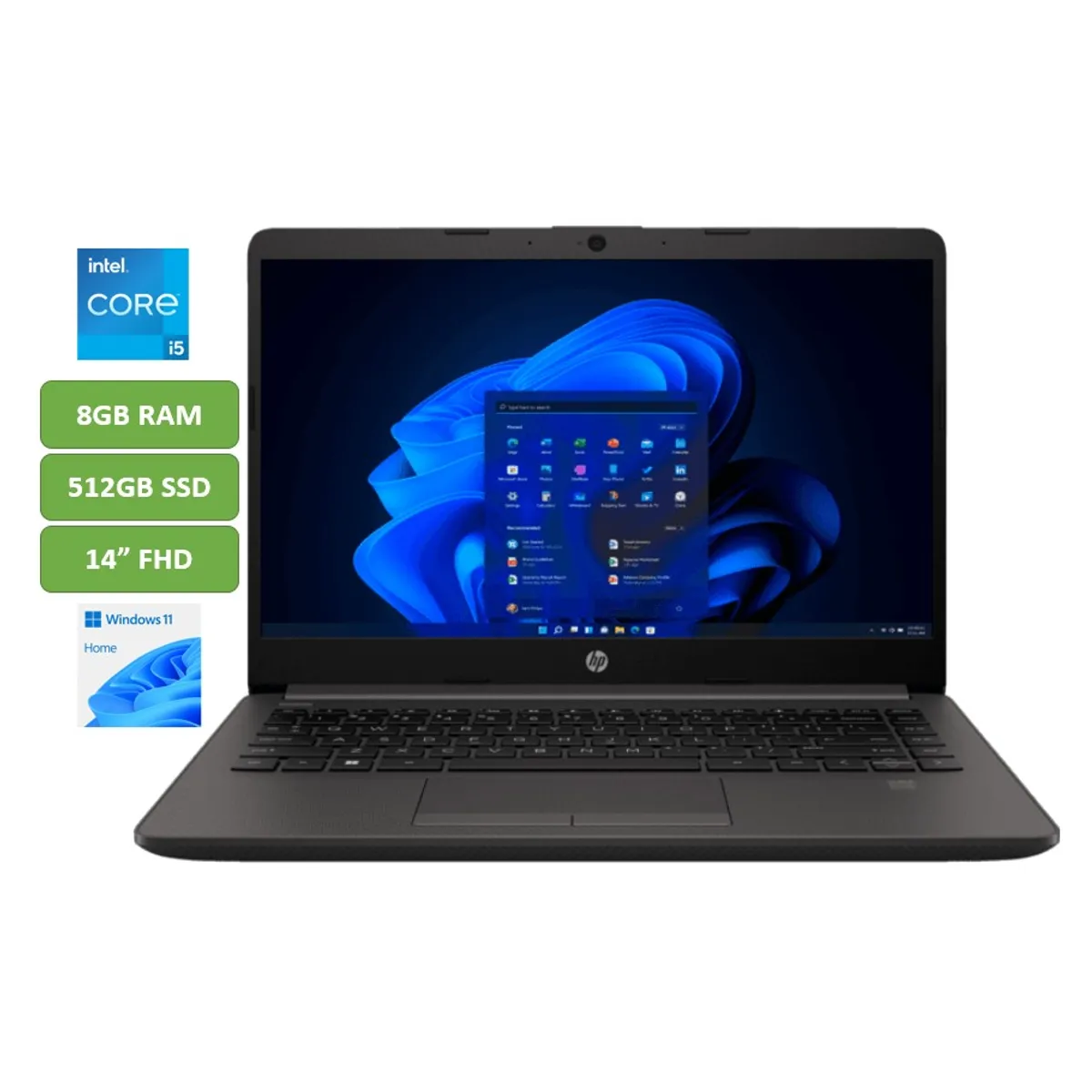 HP - PORTATIL HP - CORE I5 1335U - 8GB RAM - 512GB SSD - 14" FHD -WIN 11 - MOD: 240R G9 - COMPUTADOR