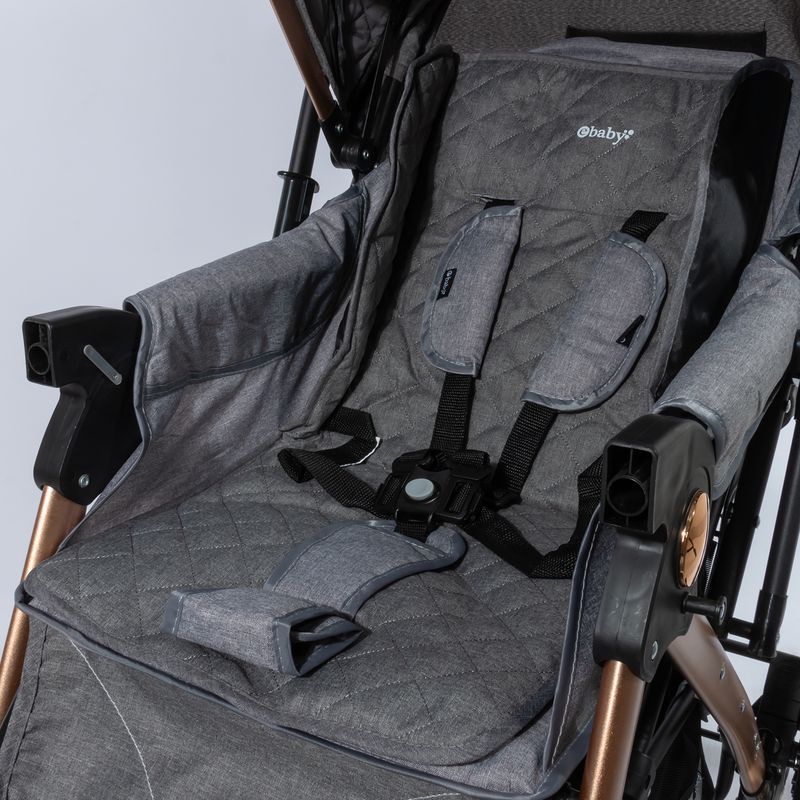EBABY - Coche cuna HARDY mango reversible GRIS EB1157