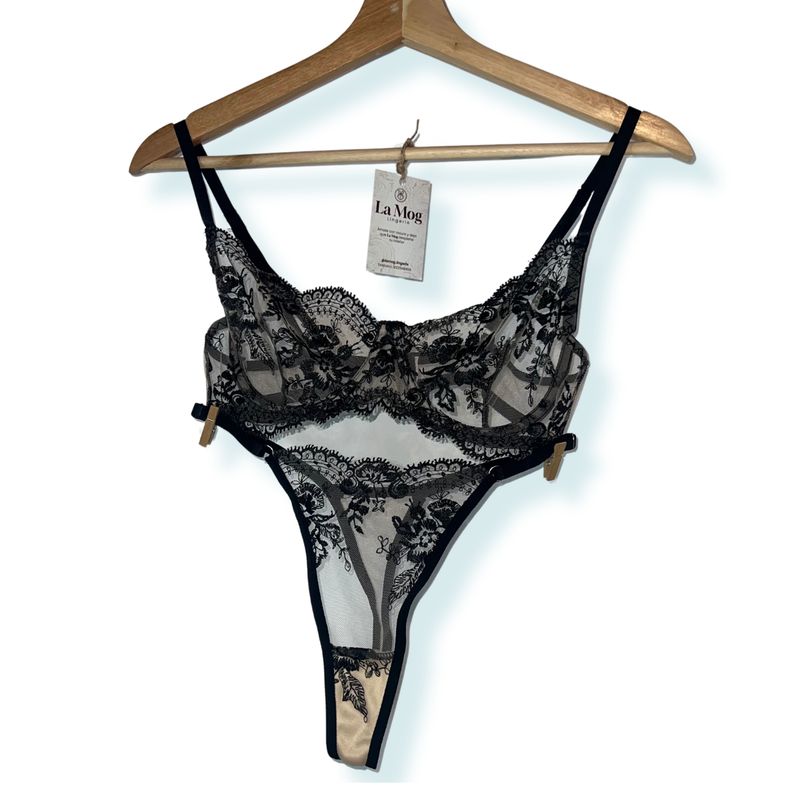 GENERICO - Set de Lencería Premium Esencia de La Mo Color Negro talla 34