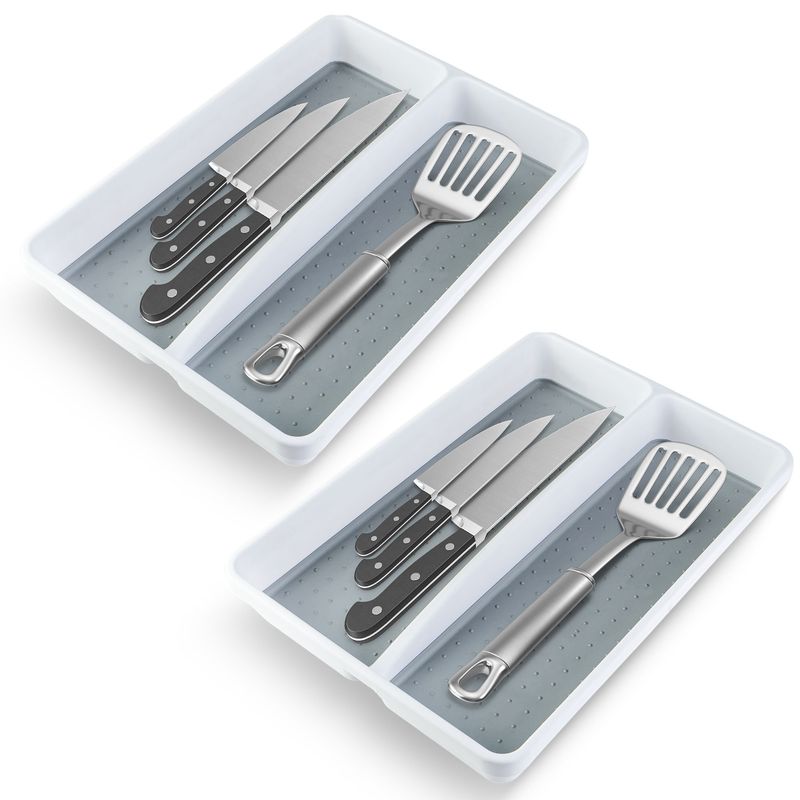 CHEF MASTER - Set x2 Organizadores de Cubiertos 2 Compartimientos Cocina
