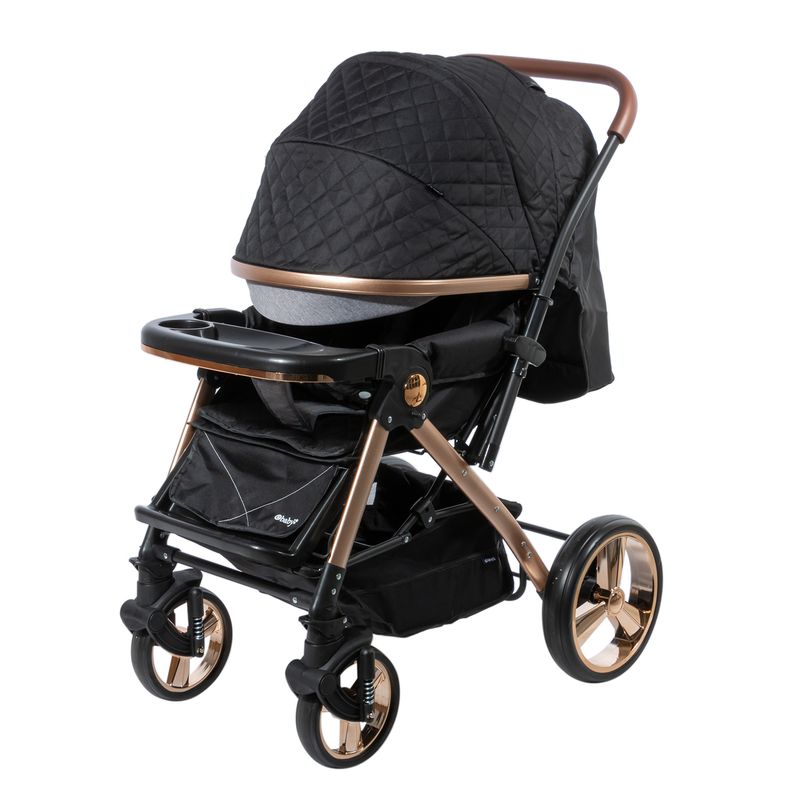 EBABY - Coche cuna HARDY mango reversible NEGRO EB1157