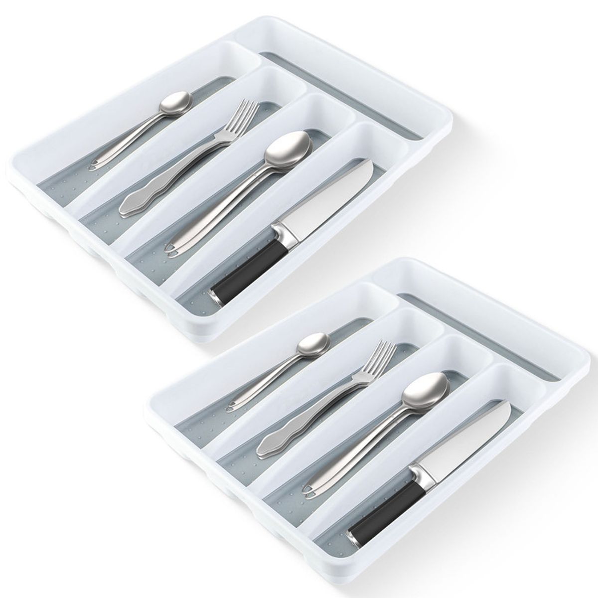 CHEF MASTER - Set x2 Cubiertero 5 Divisiones Cajón Cocina Antideslizante