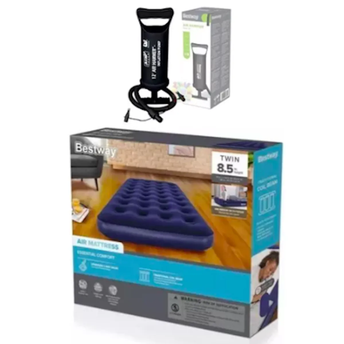 HOME - COLCHON SENCILLO CON BOMBA DE INFLAR