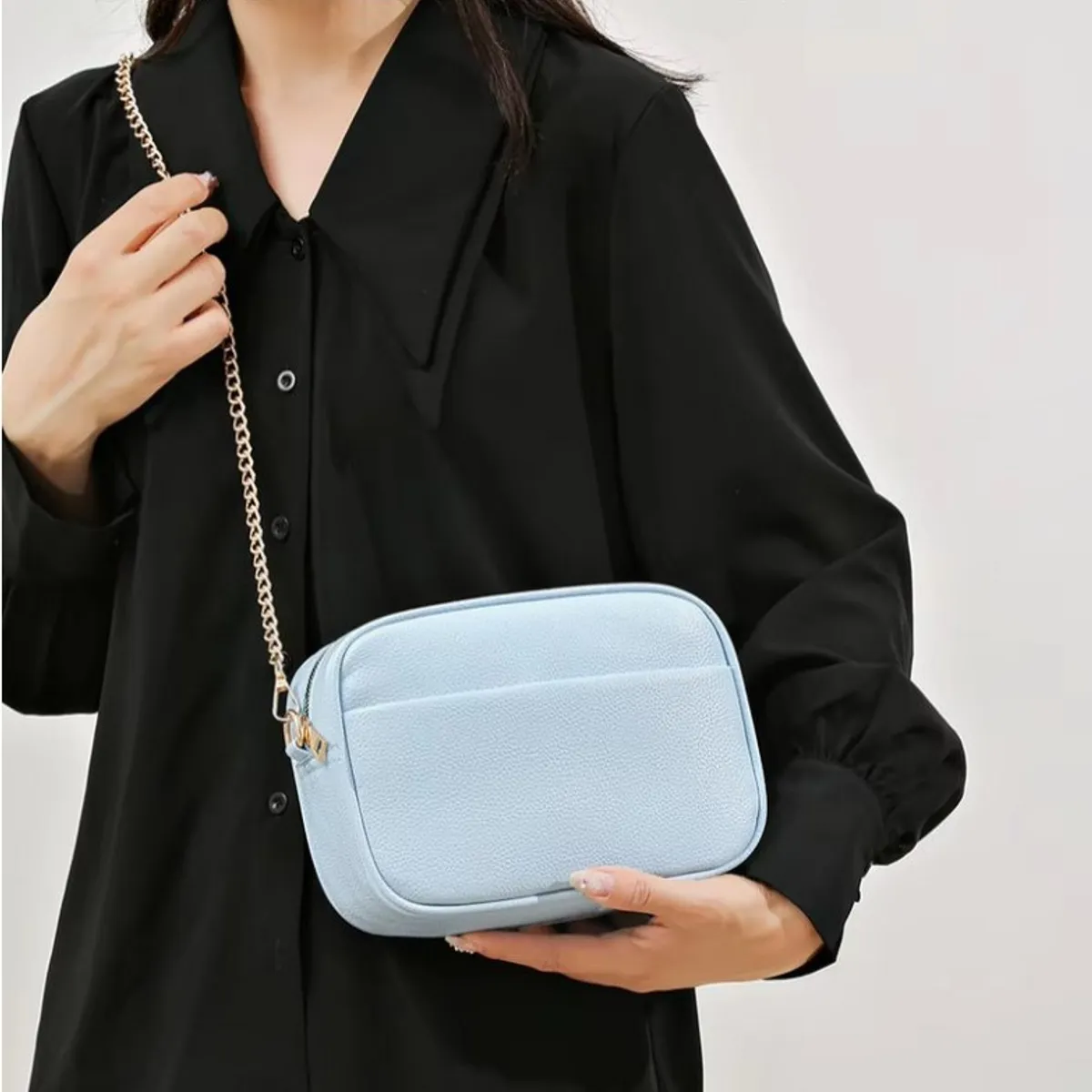 ART CREATION - Bolsos de Mano y Hombro para Mujer Estilo Elegante Color Azul Claro