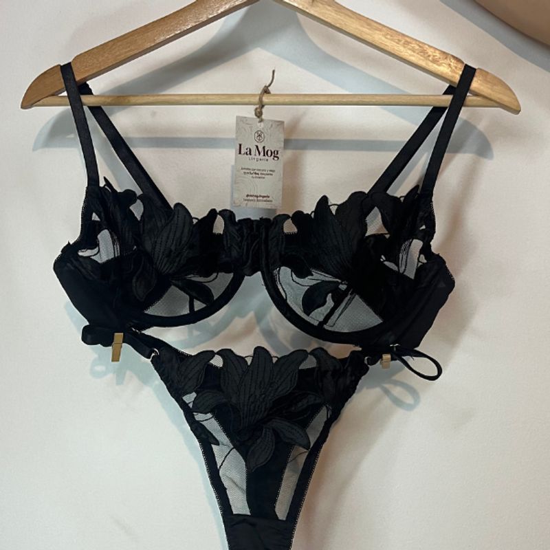 GENERICO - Set Soy Divina de Lencería  Premium De La Mog Negro 36