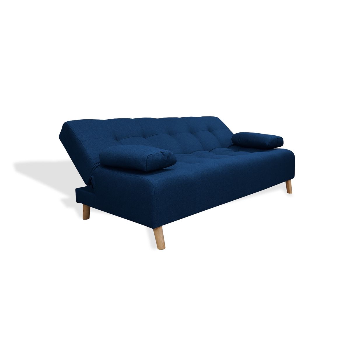 MUEBLES REM - Sofa Cama Sabathy 3 Puestos Azul Petroleo + Cojines
