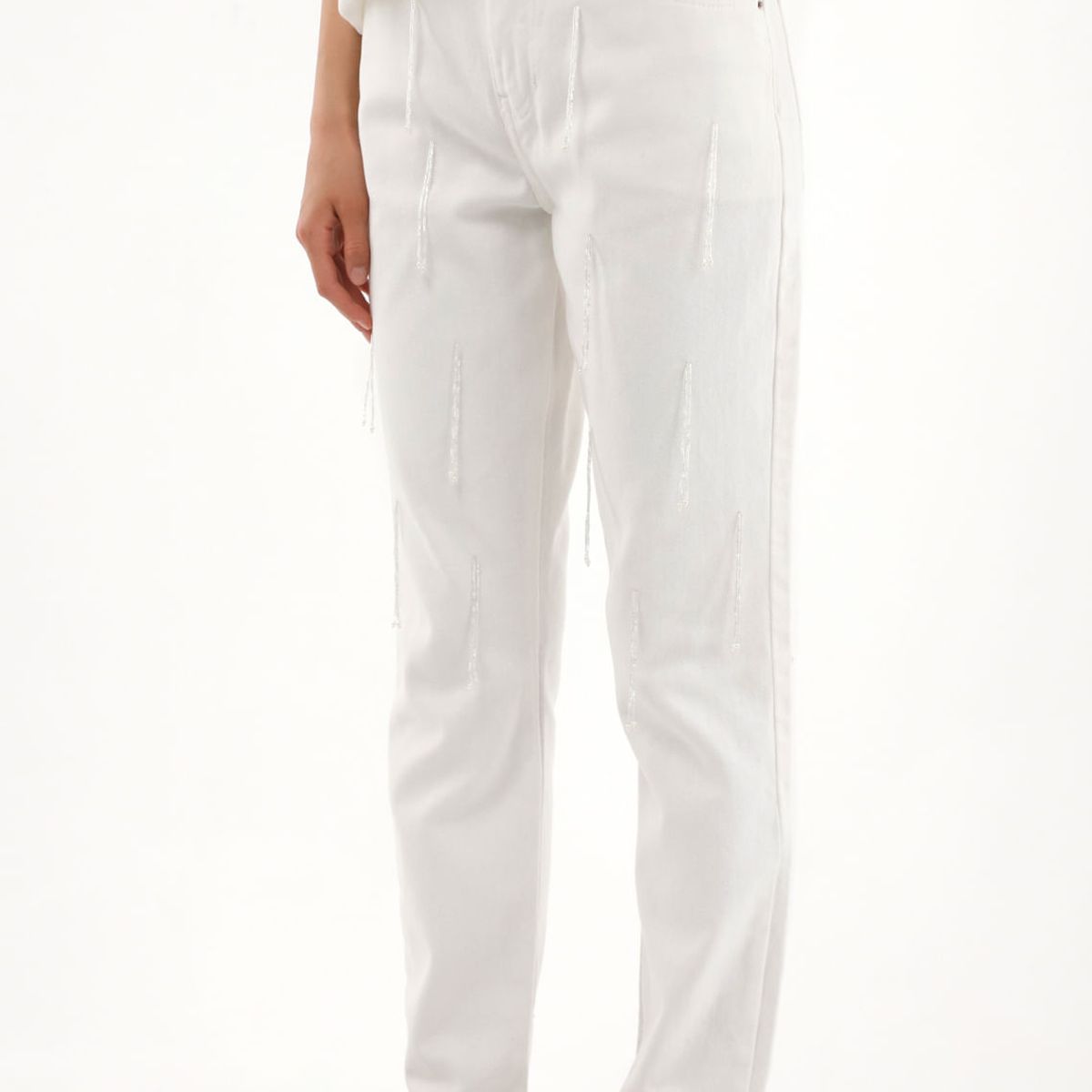 TENNIS - Jean Mom de tiro alto en denim crudo para mujer