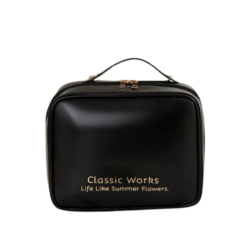 GENERICO - COSMETIQUERA NECESER ORGANIZADOR VIAJE MAQUILLAJE-NEGRO