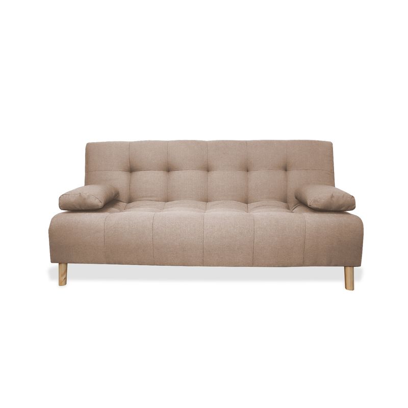 GENERICO - Sofa Cama Sabathy 3 Puestos Camel + Cojines