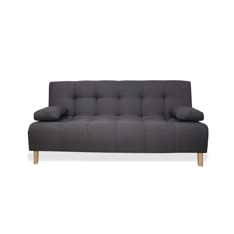 GENERICO - Sofa Cama Sabathy 3 Puestos Gris + Cojines