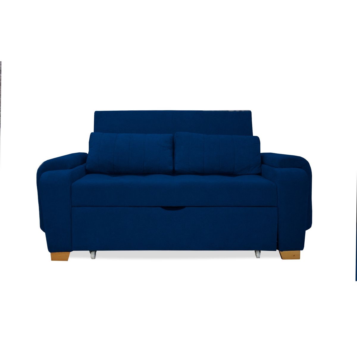MUEBLES REM - Sofa Cama Multifuncional Stauffer Azul Petroleo + Cojines
