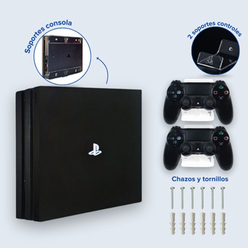 HANGERTECH - Combo soporte de pared PS4 PlayStation 4 Pro.