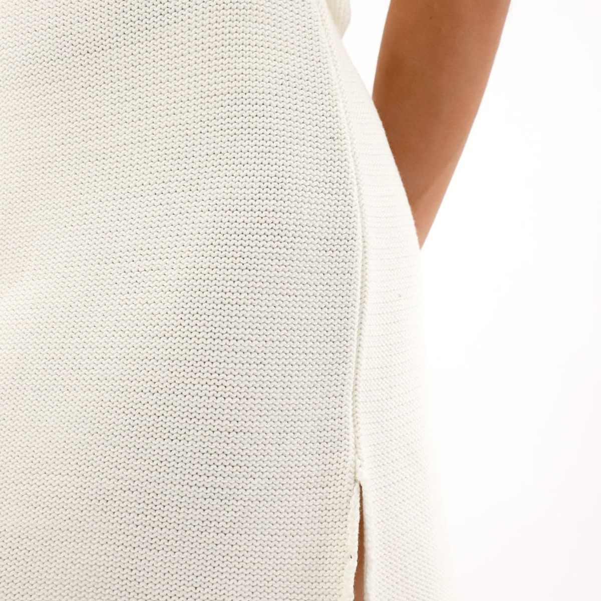 TOPMARK - Falda corta tejida crudo para mujer