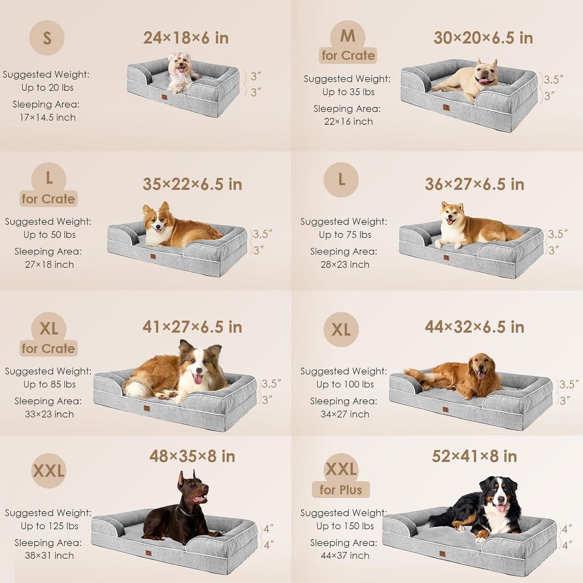 GENERICO - Cama Ortopédica Xl Eheyciga Perros Grandes 112x 81.3 X 19cms
