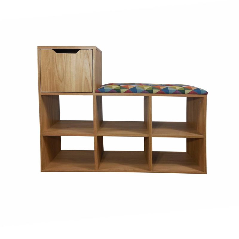 DKO DESIGN - Mueble Organizador Zapatero 75x90x30 Fresno Tapizado Colors