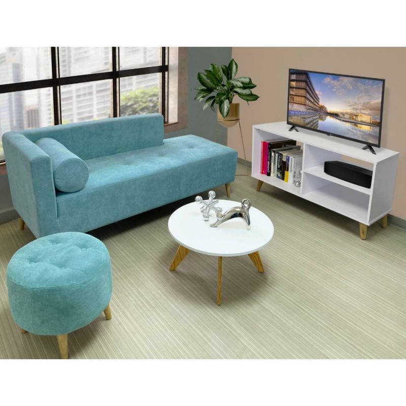 DKO DESIGN - Sala Fresh Sofa + Puff + Mesa Para Tv + Mesa Centro