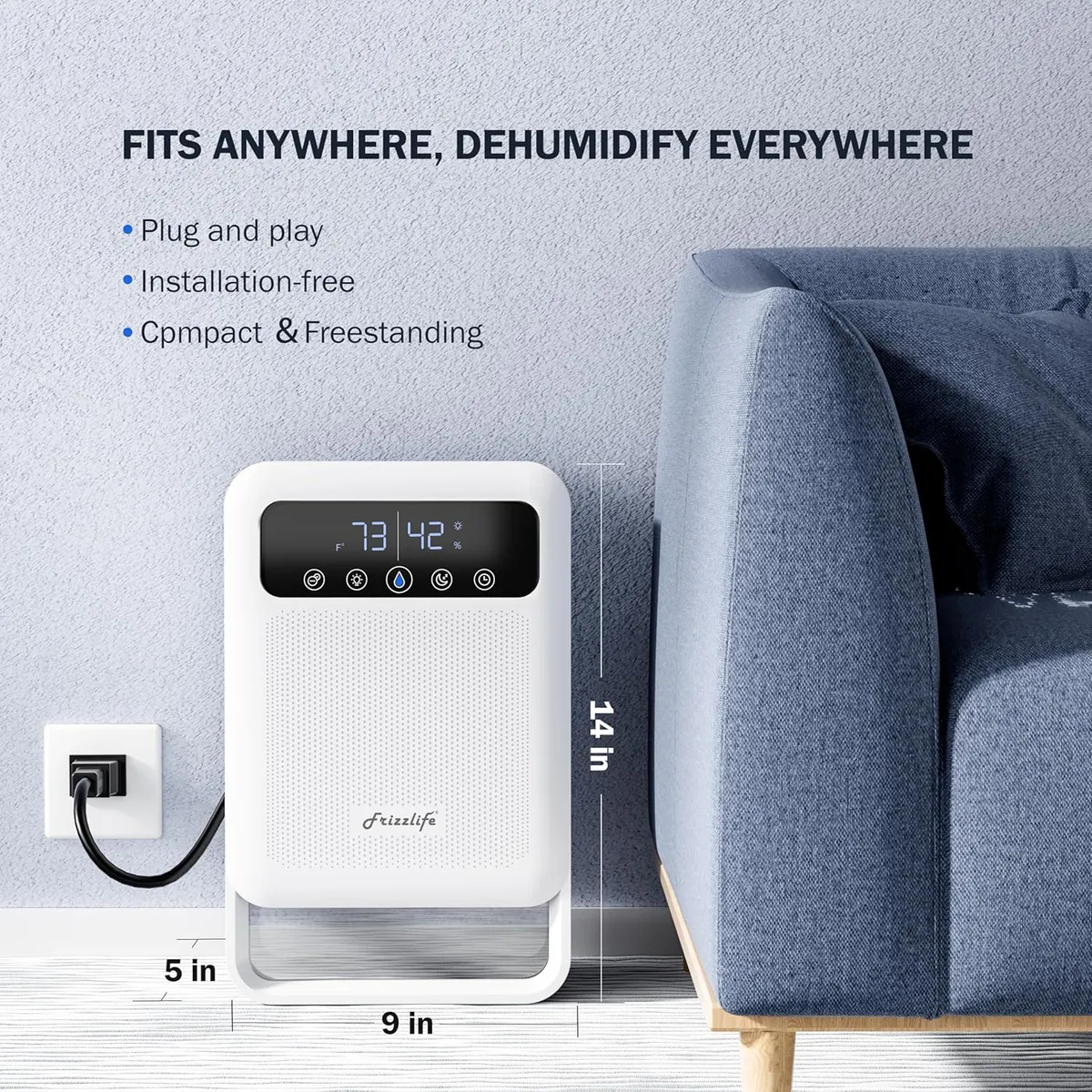 GENERICO - Deshumidificador Purificador De Aire Frizzlife Dh80 135onzas