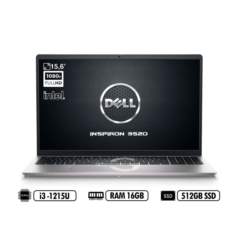 DELL - Portatil DELL 156′ FHD INTEL i3-1215U Ram 16GB DDR4 512GB SSD Silver