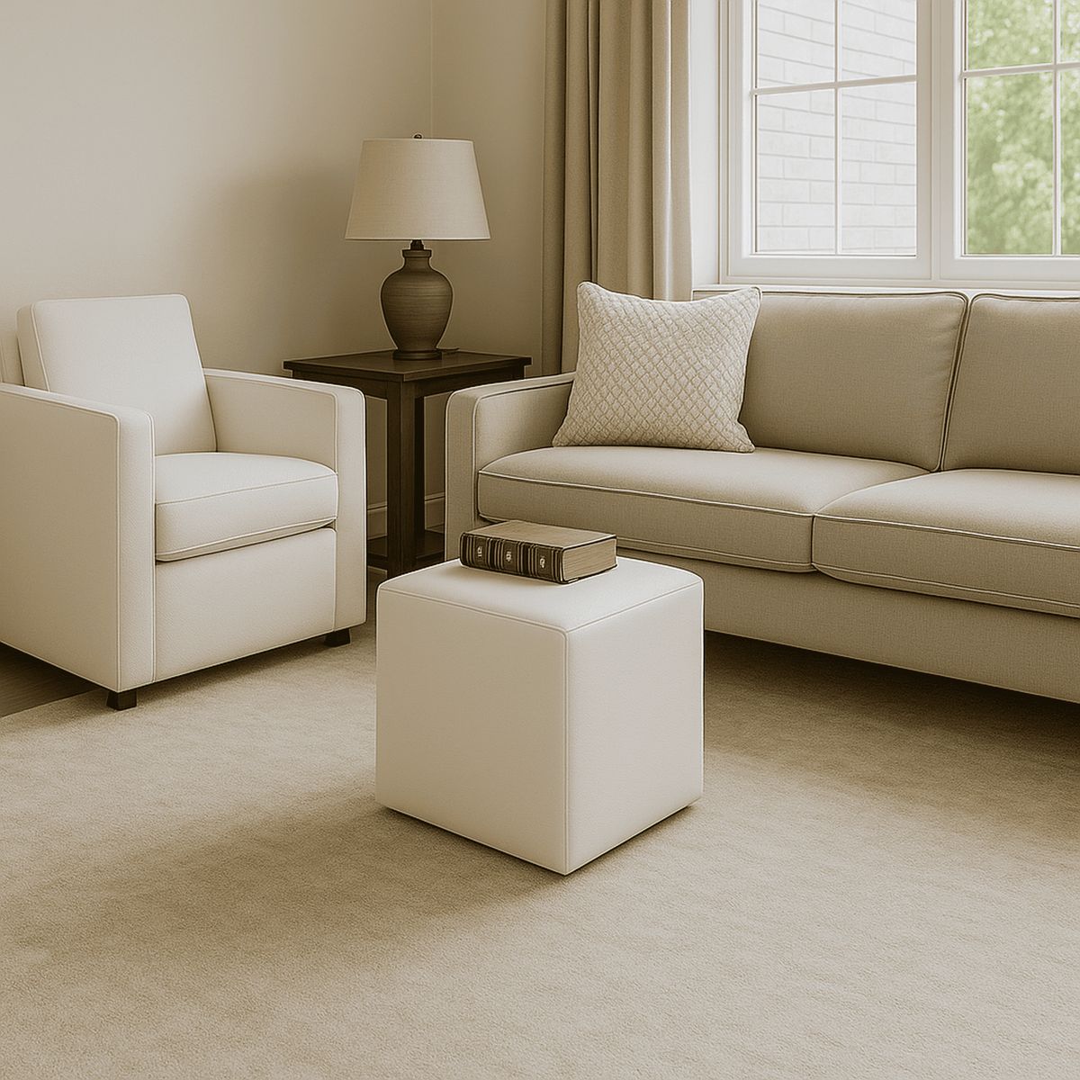 PUFF BOGOTA - Puff Cuadrado  40x40x42 Blanco