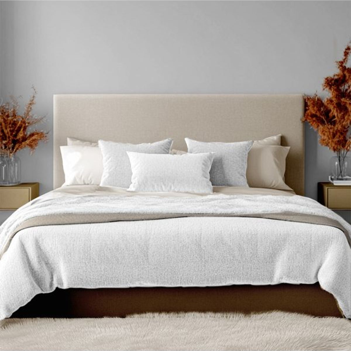 INNOVA - Combo Cubrelecho Térmico Ovejero Doble Funda Blanco + 2 Almohadas