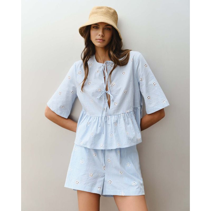 SEVEN SEVEN - Short Para Mujer Multiusos Plano Color Azul Marca Seven Seven #28191085