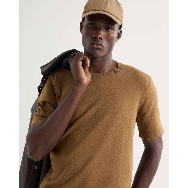 SEVEN SEVEN - Camiseta Para Hombre Manga Corta Cuello Redondo Color Camel Marca Seven Seven #45092701