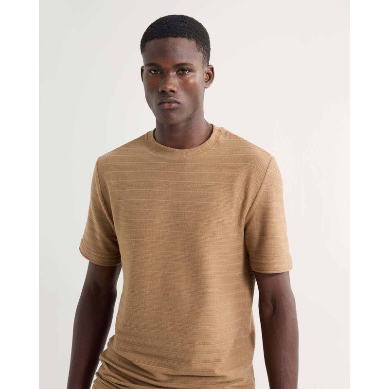 SEVEN SEVEN - Camiseta Para Hombre Manga Corta Cuello Redondo Color Camel Marca Seven Seven #45092680