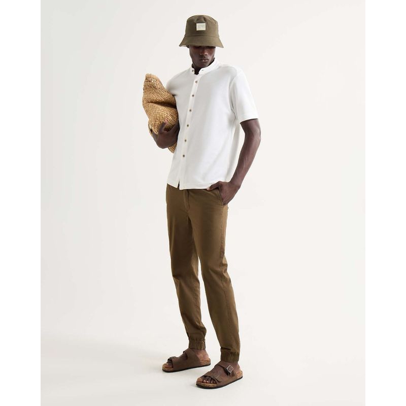 SEVEN SEVEN - Camisa Para Hombre Manga Corta Sin Bolsillo Cuello Neru Color Marfil Marca Seven Seven #45012134