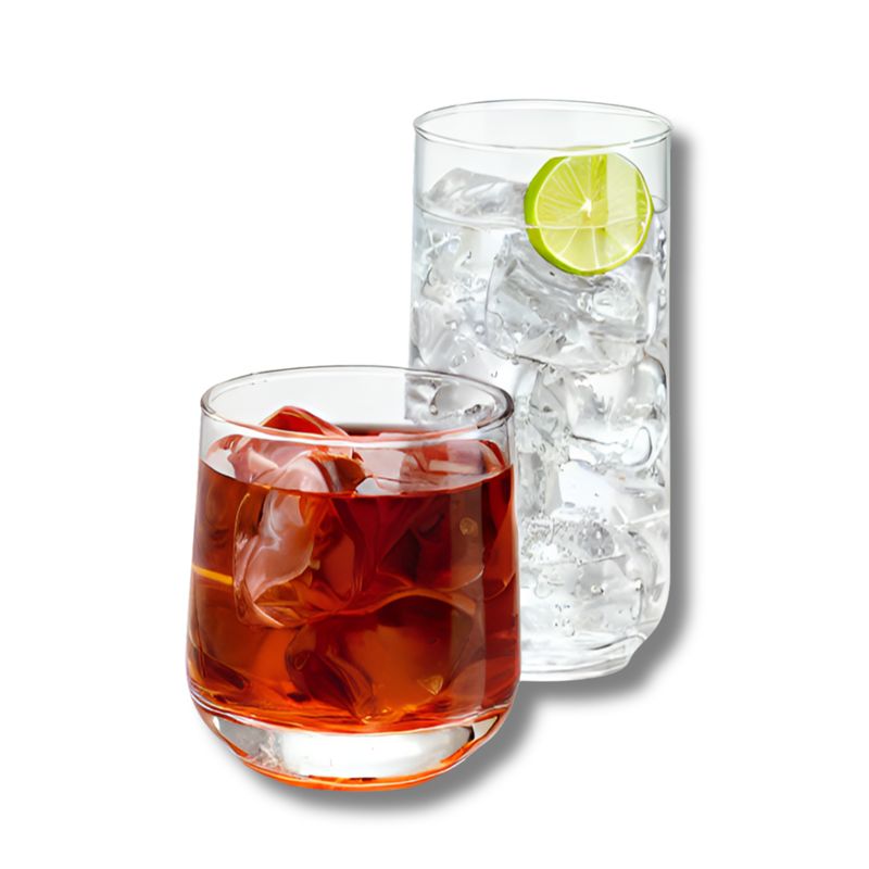 KW - Set x 8 Vasos Koba Tumbler Libbey en Vidrio Transparente