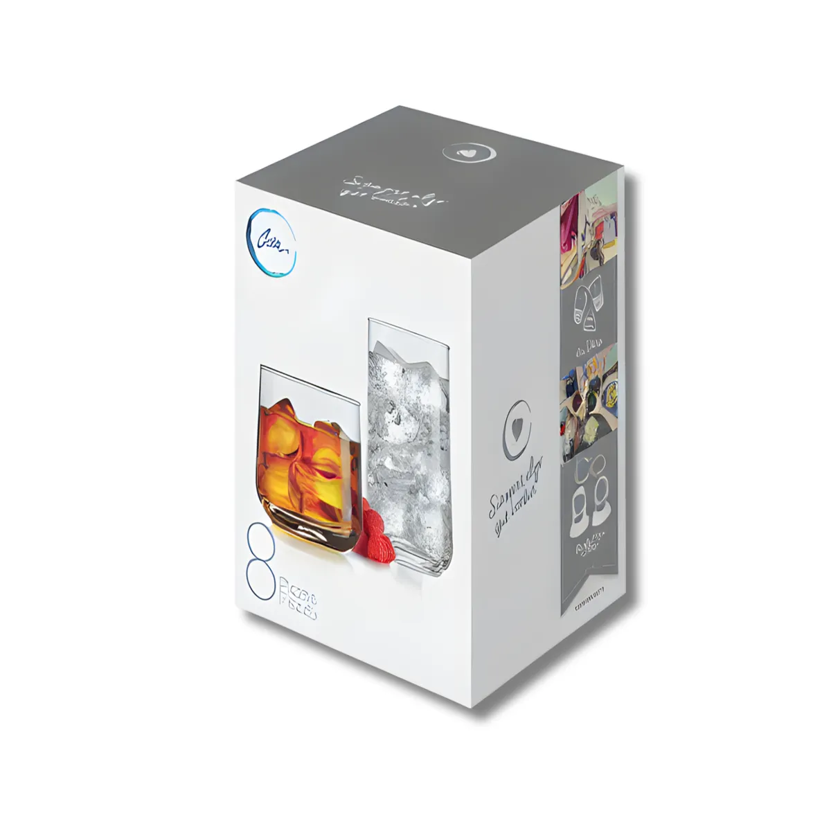 KW - Set x 8 Vasos Koba Tumbler Libbey en Vidrio Transparente